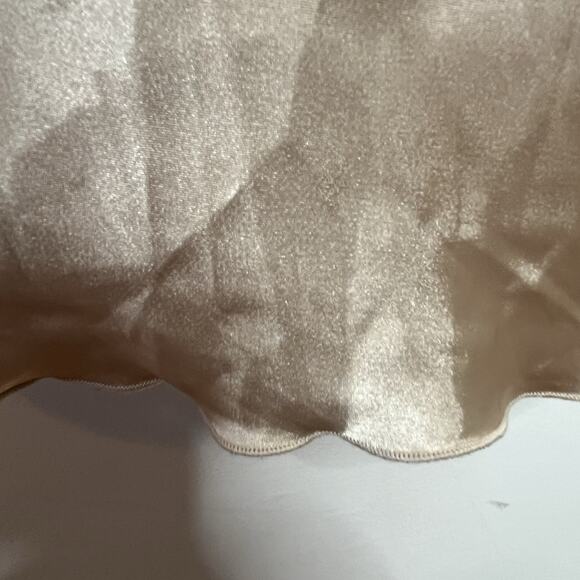 Bebe Y2K Midi Slip Dress Champagne Womens L Cowl Neck Lettuce Hem Formal Event - Picture 6 of 8